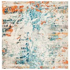 Felty Abstract Cream/Orange/Blue Rug Langley Street® Rug Size: Square 6'7"