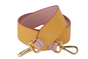 FENDI BAG STRAP PASTEL PINK-YELLOW CALF LEATHER GOLD HARDWARE WITH DUST COVER