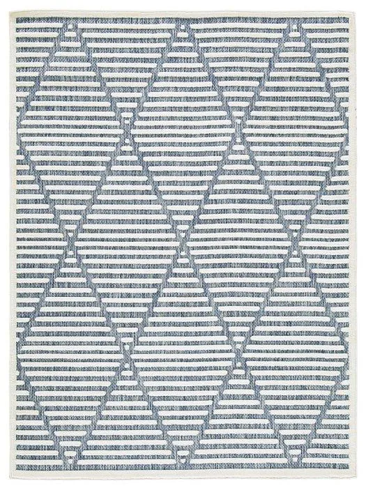 Finnlett Cream/Blue 5'3" x 7' Rug