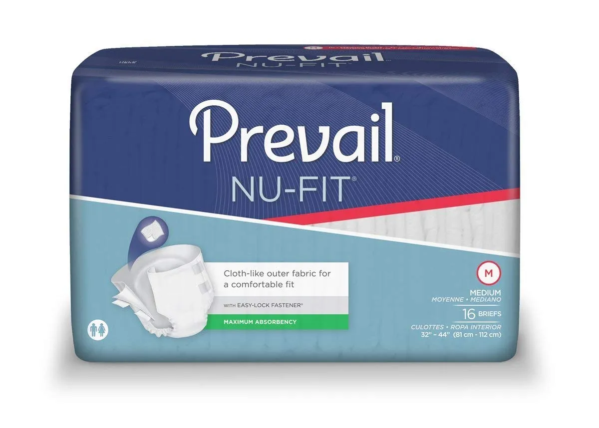 First Quality NU-012/1 Nu-Fit Adult Brief, 32-44-Inch, PK/16