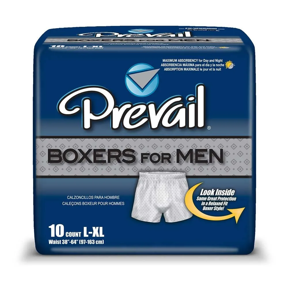 First Quality PBM-513 Prevail Mens Boxers, Max Abs, Large/X-Large 38-64, 40/CS