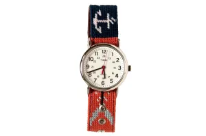 Fish & Anchor Needlepoint Watch Strap With Timex Watch Face