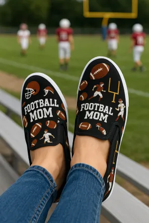 Football Themed Womens Slip On Sneakers for Football Moms