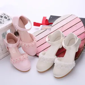 Foreign Trade Export Flower Small High-heeled Children's Shoes