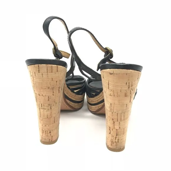 FRYE Lena Strappy Leather Cork Platform Sandal 9.5