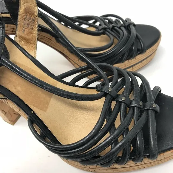 FRYE Lena Strappy Leather Cork Platform Sandal 9.5