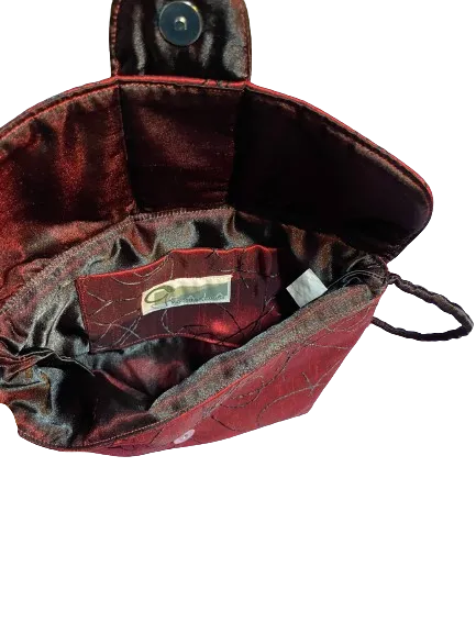 Gaia Designs Burgundy Short Strap Cloth Purse