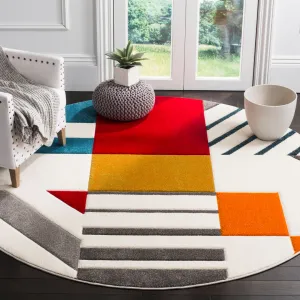 Garima Performance Geometric Rug Ivy Bronx Rug Size: Round 5'3"