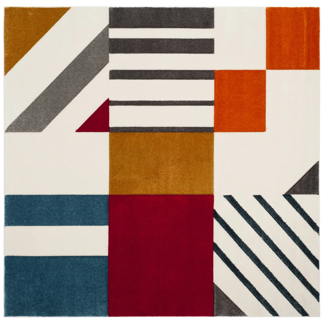 Garima Performance Geometric Rug Ivy Bronx Rug Size: Square 4'
