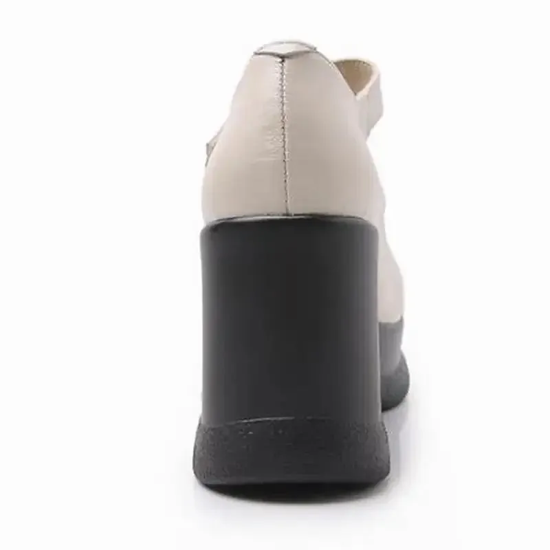 Genuine Leather High Heels Women Summer Sandals