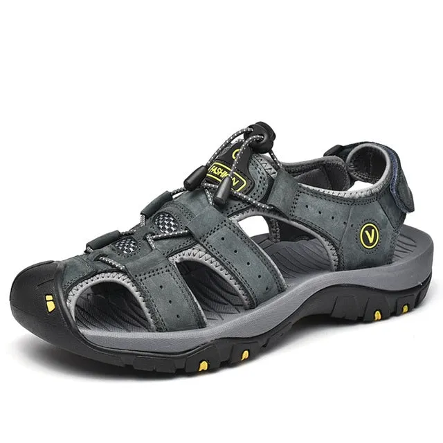 Genuine Leather Men Shoes Summer New Large Size Sandals Men Sandals Fashion Sandals Slippers Big