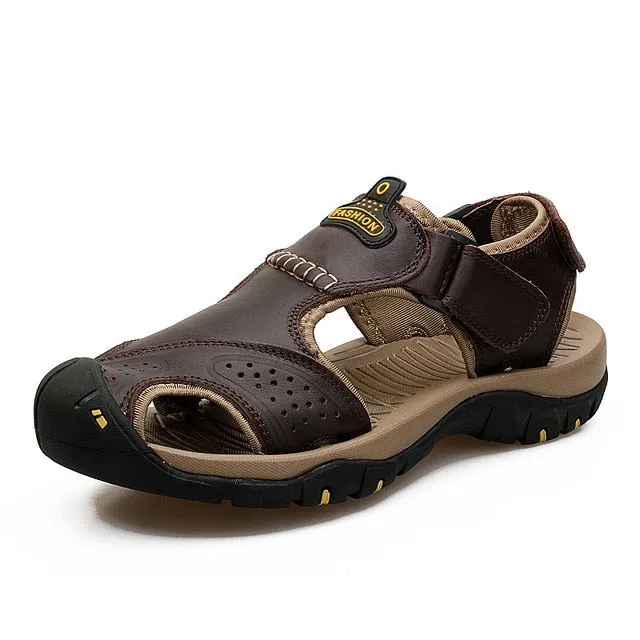 Genuine Leather Men Shoes Summer New Large Size Sandals Men Sandals Fashion Sandals Slippers Big