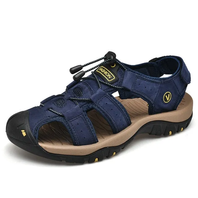 Genuine Leather Men Shoes Summer New Large Size Sandals Men Sandals Fashion Sandals Slippers Big
