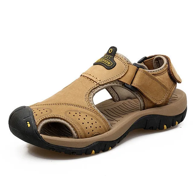 Genuine Leather Men Shoes Summer New Large Size Sandals Men Sandals Fashion Sandals Slippers Big
