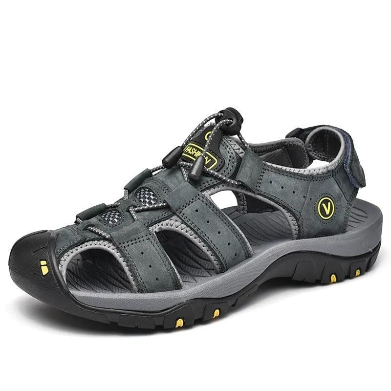 Genuine Leather Men Shoes Summer New Large Size Sandals Men Sandals Fashion Sandals Slippers Big