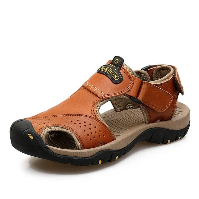 Genuine Leather Men Shoes Summer New Large Size Sandals Men Sandals Fashion Sandals Slippers Big