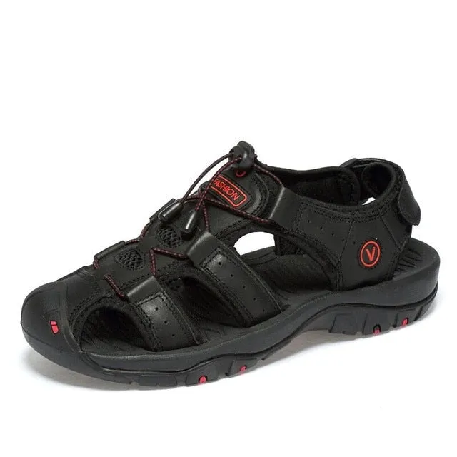 Genuine Leather Men Shoes Summer New Large Size Sandals Men Sandals Fashion Sandals Slippers Big