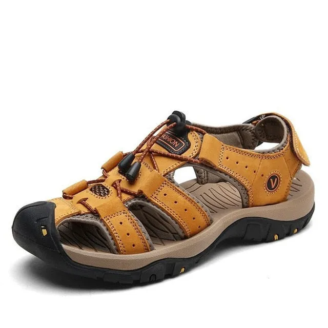 Genuine Leather Men Shoes Summer New Large Size Sandals Men Sandals Fashion Sandals Slippers Big