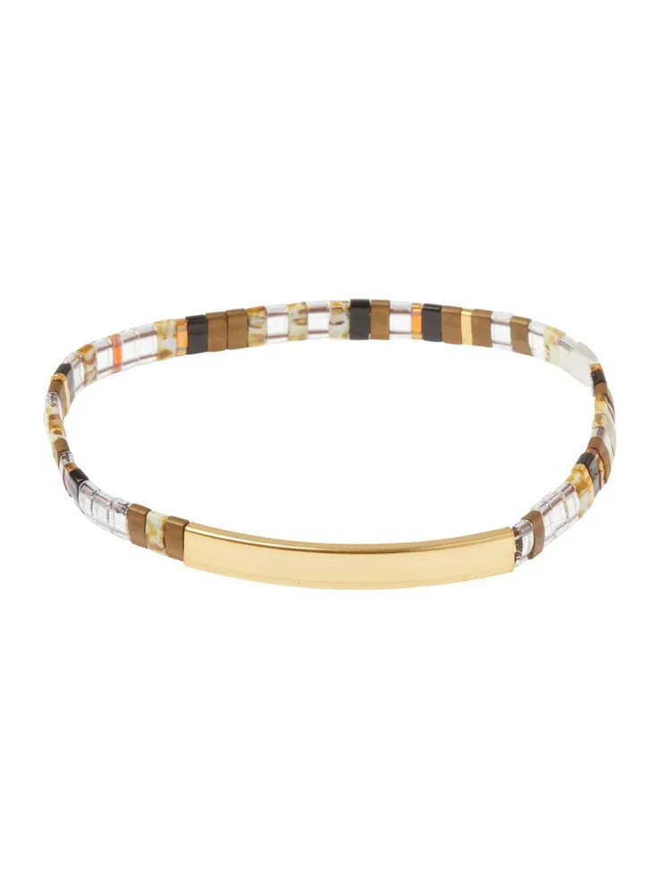 Good Karma Miyuki Bracelet- Sparkle & Shine in Topaz/Gold
