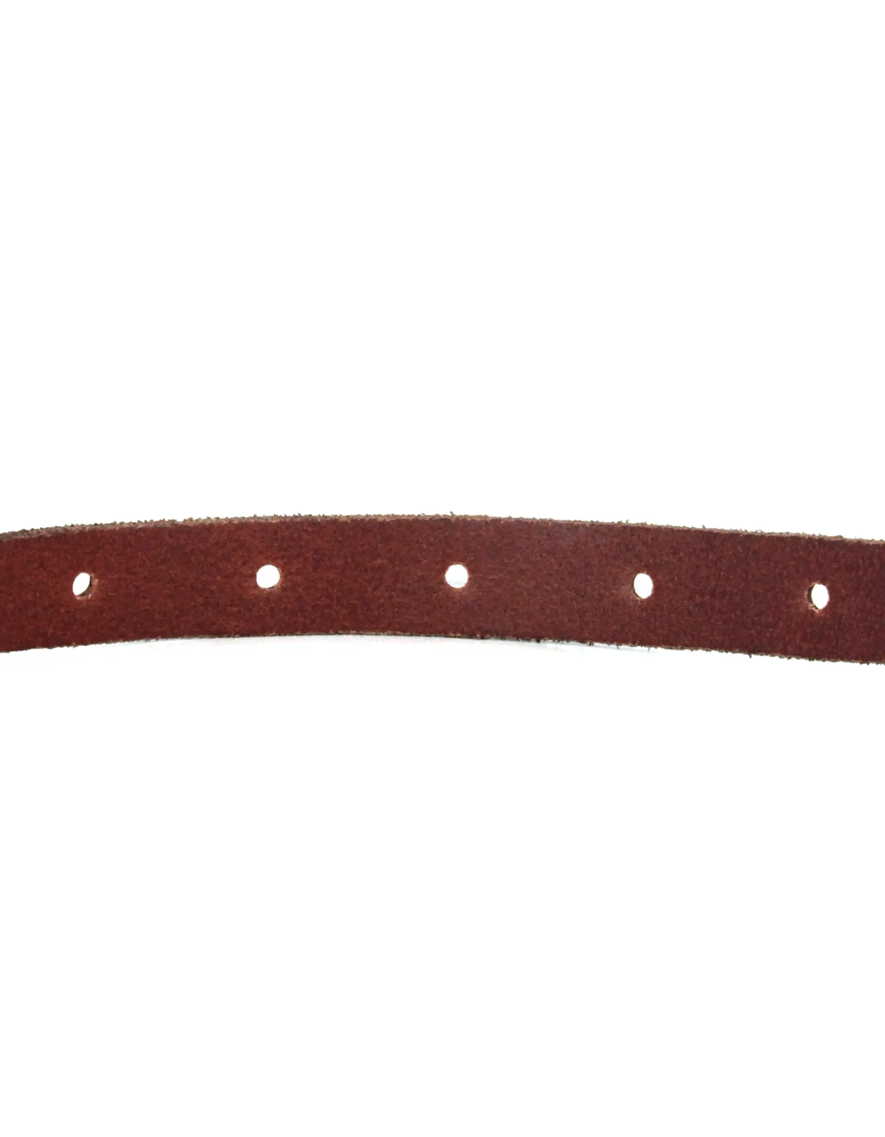 Gucci NWT Brown Leather Thin Belt w. Tiger Head Buckle sz 80
