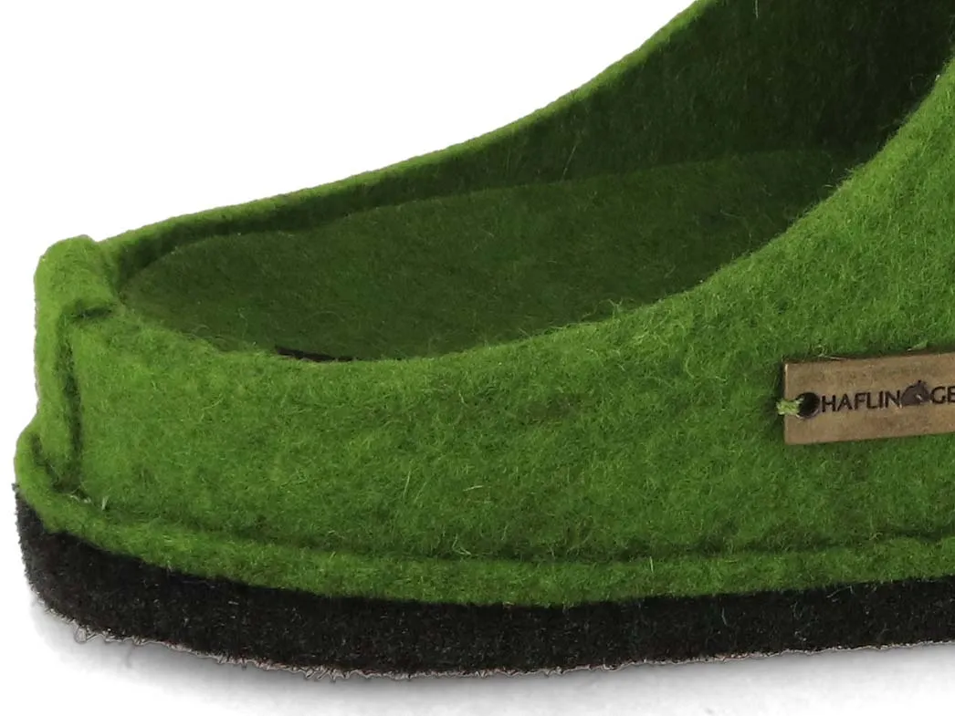 HAFLINGER Men Women Felt Slippers 'Flair Crossroad', green