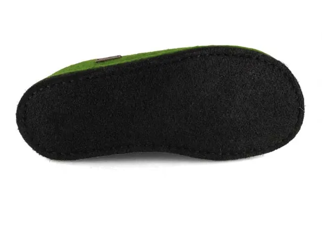 HAFLINGER Men Women Felt Slippers 'Flair Crossroad', green