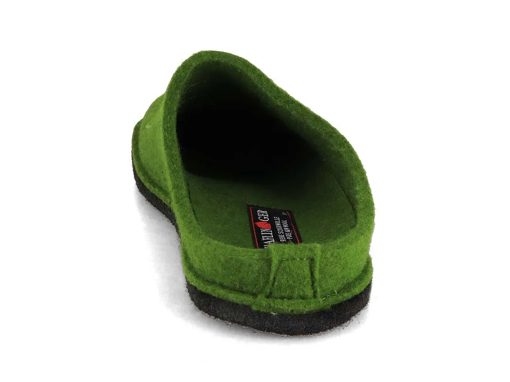 HAFLINGER Men Women Felt Slippers 'Flair Crossroad', green