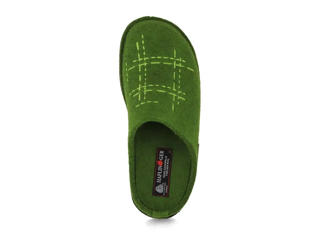 HAFLINGER Men Women Felt Slippers 'Flair Crossroad', green