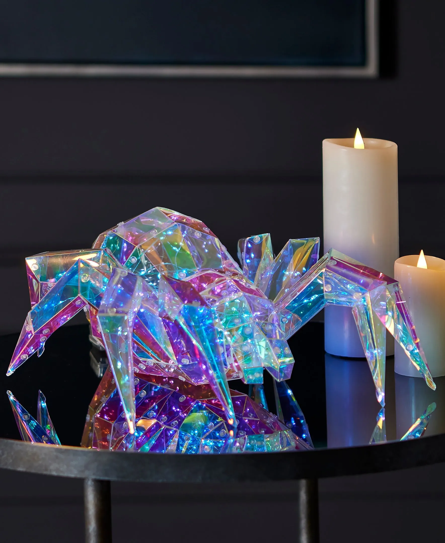 Halloween LED Lights - Prismatic Iridescent Spider 14"