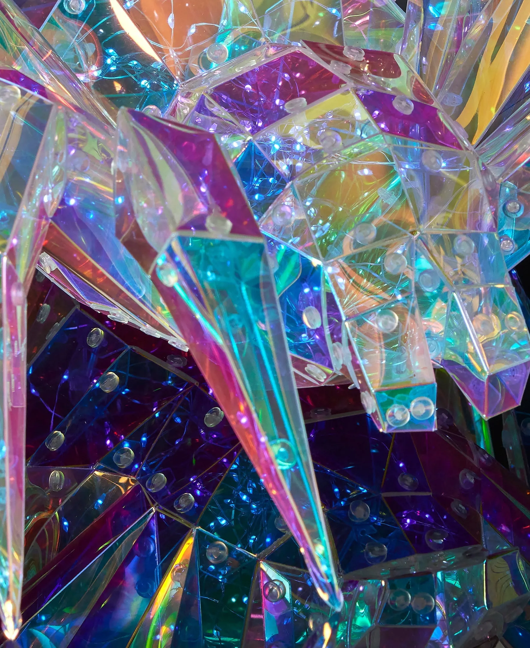Halloween LED Lights - Prismatic Iridescent Spider 14"
