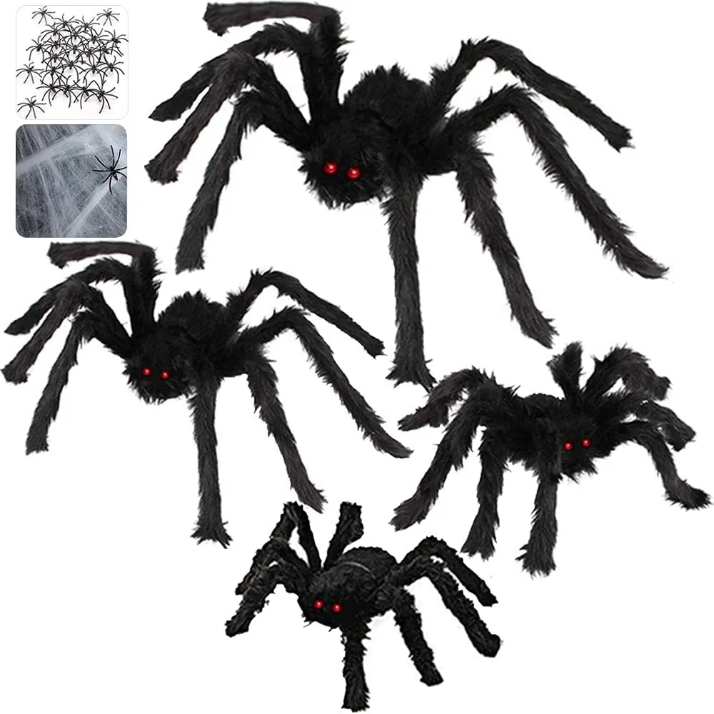 Halloween Spider 90cm Giant Spider Giant Halloween Spider for Halloween Decorations Outdoor Fake Spiders - Halloween Giant Spider Big Spider Halloween Decorations Indoor Halloween Spiders 1pcs