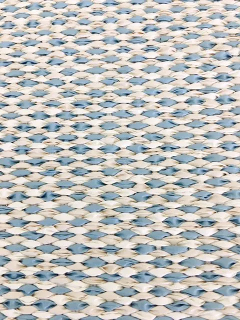 Hampton Indoor/Outdoor PVC Rug - Lina Strie James Blue Cream Beige