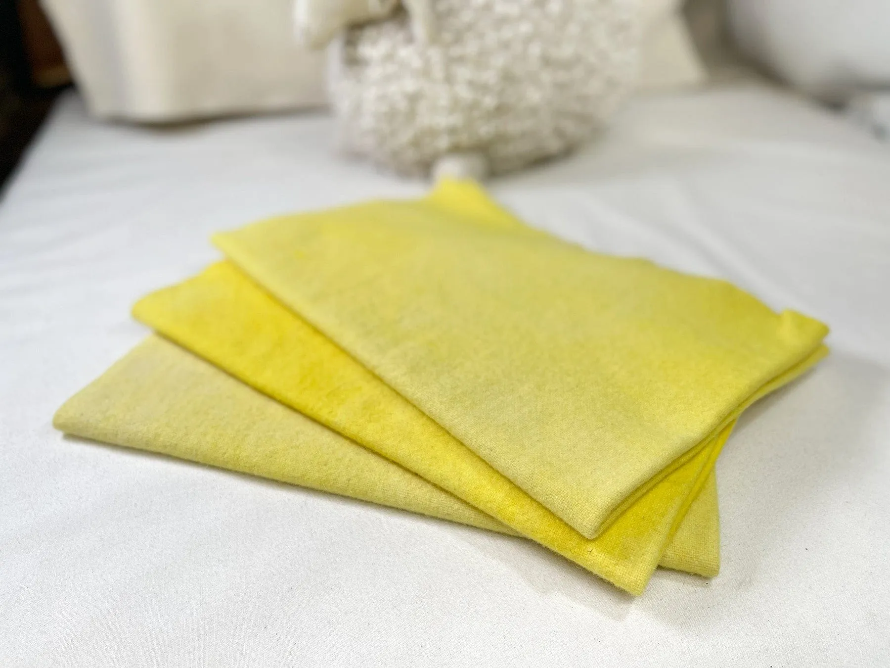 Hand-Dyed Wool Cloth - Shades of Citrine