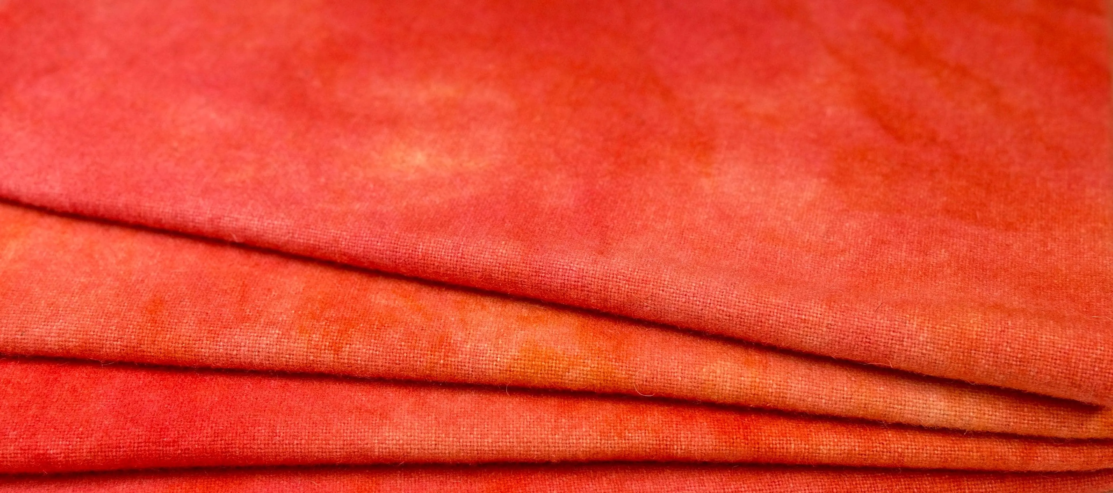Hand-Dyed Wool Cloth - Shades of Coral