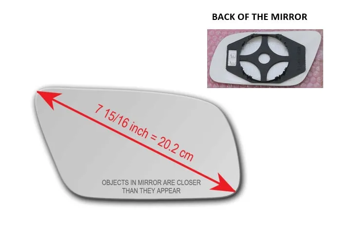 Heated Mirror Glass With Plastic Backing Plate Attached for Audi A4 1999 - 2001