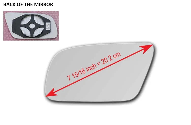 Heated Mirror Glass With Plastic Backing Plate Attached for Audi A4 1999 - 2001