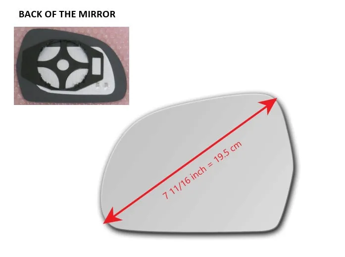 Heated Mirror Glass with Plastic Backing Plate Attached for Audi Q3 2015 - 2018