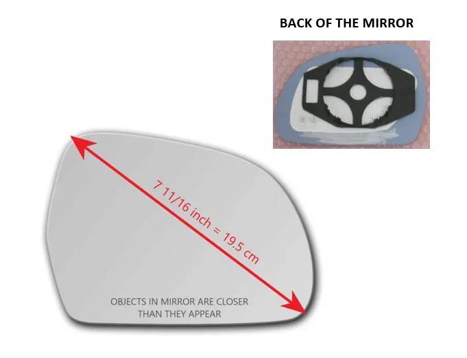 Heated Mirror Glass with Plastic Backing Plate Attached for Audi Q3 2015 - 2018