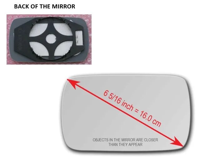 Heated Mirror Glass With Plastic Backing Plate Attached for BMW 325IX 1988 - 1991