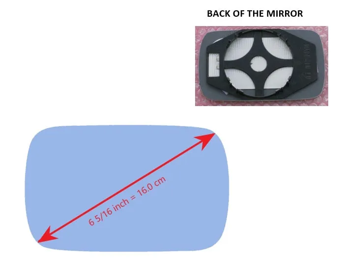 Heated Mirror Glass With Plastic Backing Plate Attached for BMW 325IX 1988 - 1991