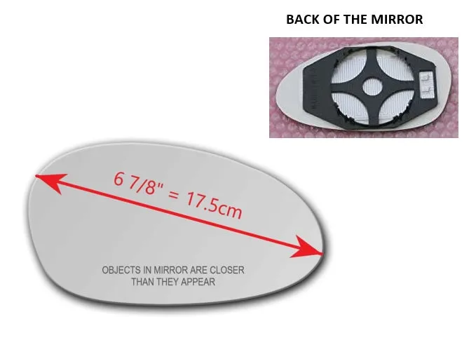 Heated Mirror Glass With Plastic Backing Plate Attached for BMW 325XI 2006