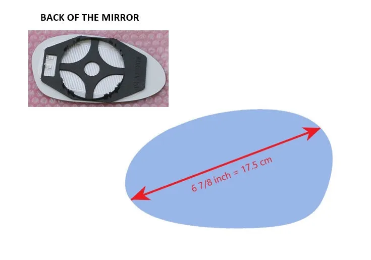 Heated Mirror Glass With Plastic Backing Plate Attached for BMW 325XI 2006