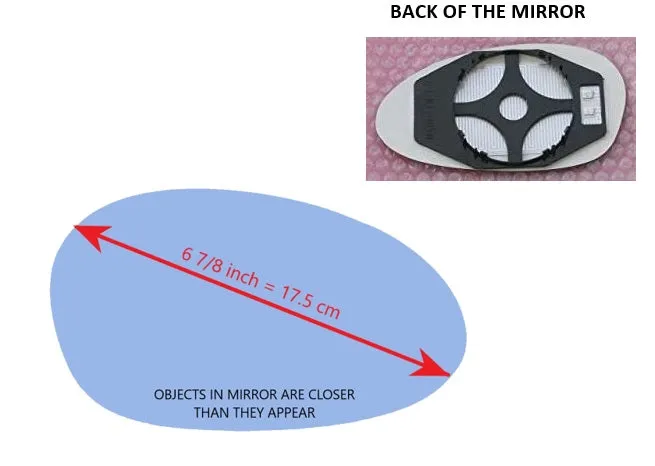 Heated Mirror Glass With Plastic Backing Plate Attached for BMW 325XI 2006