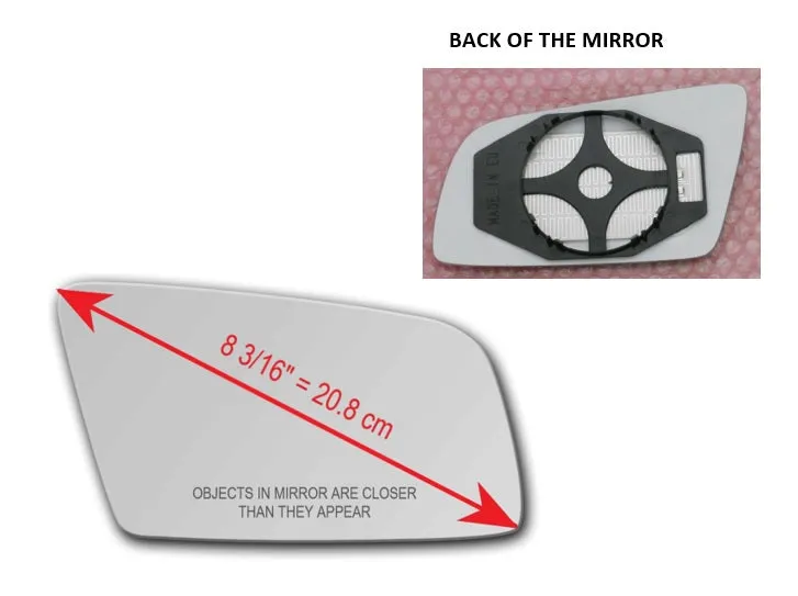 Heated Mirror Glass With Plastic Backing Plate Attached for BMW 525I 2004 - 2009
