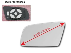 Heated Mirror Glass With Plastic Backing Plate Attached for BMW 525I 2004 - 2009