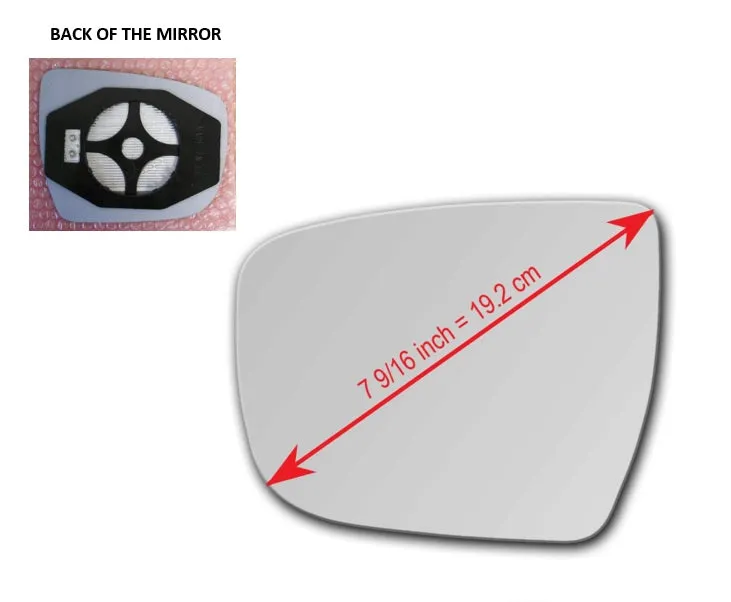 Heated Mirror Glass With Plastic Backing Plate Attached for Nissan Pathfinder 2017 - 2021