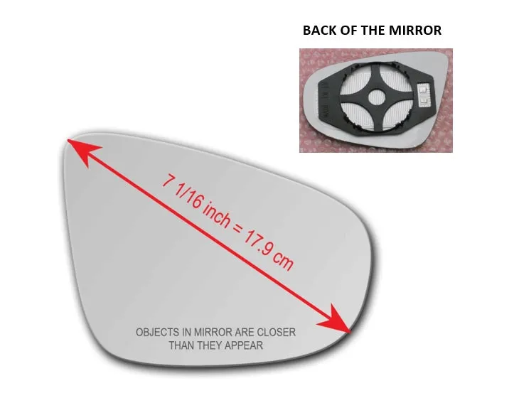 Heated Mirror Glass with Plastic Backing Plate Attached for Volkswagen Golf 2010 - 2014