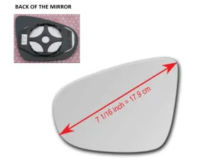 Heated Mirror Glass with Plastic Backing Plate Attached for Volkswagen Golf 2010 - 2014