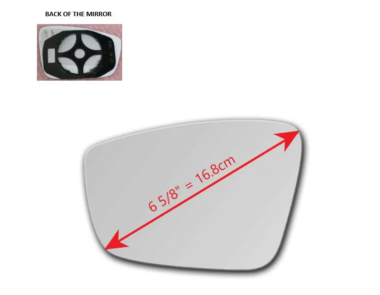 Heated Mirror Glass With Plastic Backing Plate Attached for Volkswagen Passat 2012 - 2015