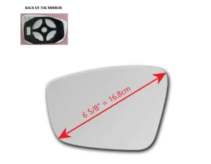 Heated Mirror Glass With Plastic Backing Plate Attached for Volkswagen Passat 2012 - 2015